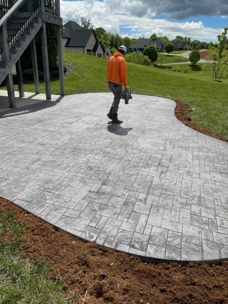 Decorative stamped concrete patio Waynesboro VA